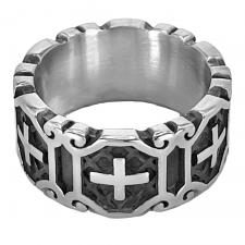 Stainless Steel Cross Ring Band