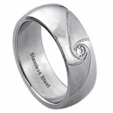 Jeweled Stainless Steel Ring 