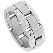 Stainless Steel Ring With Links Design