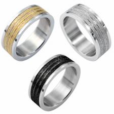 Stainless Steel Ring With Sandblast Design