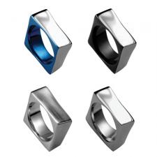 Modern Stainless Steel Squared Ring