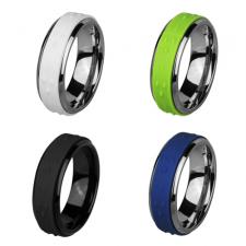 Sporty Stainless Steel Ring With Silicone Center!