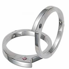 Stainless Steel Ring With Your Choice Of Sapphire Or Rose Colored Jewel.