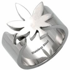 Stainless steel ring - Pot Leaf design