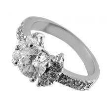 Stainless Steel Ring with Round Clear CZ Stone