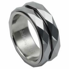 Awesome Spinning Tungsten Carbide Ring With Diamond Shaped Design