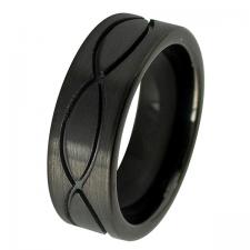 Men's Black PVD Tungsten Ring