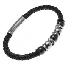 Wholesale Leather and Steel Bracelet