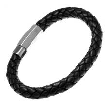 Leather Bracelet with Stainless Steel Clasp