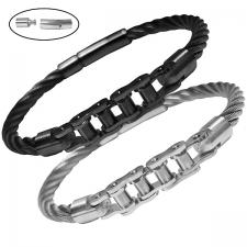 Stainless Steel Bracelet Cable with Biker Chain closing