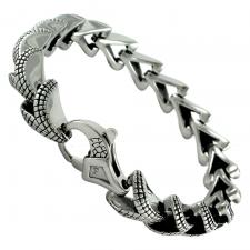 Stainless Steel Bracelet With Snake Skin Design