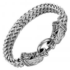 Stainless Steel Franco Link Bracelet with Dragon Clasp
