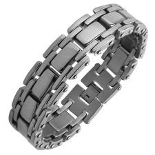Stainless Steel Bracelet with Reinforced Link Structure