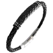 Braided Leather and Stainless Steel Bracelet with Adjustable Clasp
