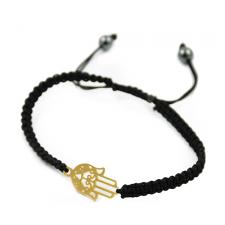 Shamballa Macrame with Stainless Steel Hamsa in Gold PVD