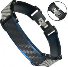 Stainless Steel Bracelet with Carbon Fiber 