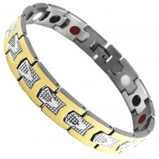 Stainless Steel Two Tone Magnetic Bracelet