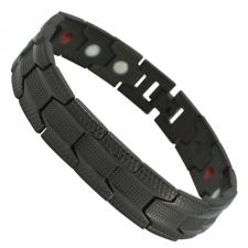 Men's Stainless Steel Black PVD Magnetic Bracelet 