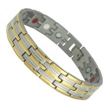 Men's Stainless Steel Two Tone Magnetic Bracelet