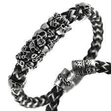 Stainless Steel Wire and Rubber Thick Bracelet