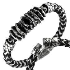 Stainless Steel Wire and Rubber Thick Bracelet