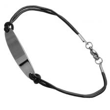Wholesale Slim Leather Bracelet with Steel plate