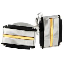 Tri-Color Stainless Steel Cufflinks Set