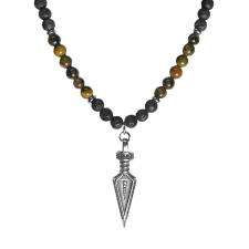 Beaded Necklace with Spear Pendant