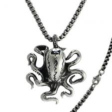 Stainless Steel Octopus Pendant Rolo Chain