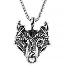 Stainless Steel Chain w/ Wolf Head Pendant