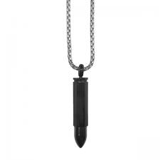 Stainless Steel Bullet Pendant with Chain