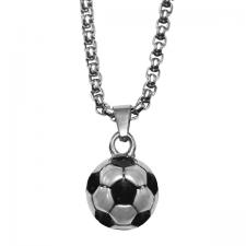 Stainless Steel Soccer Pendant with Chain