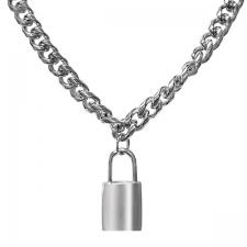 Stainless Steel Chain W/ Lock & Key Pendant
