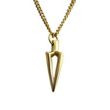Stainless Steel Gold PVD Dagger Pendant W/ Chain