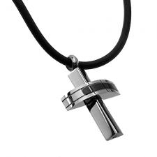 Small Cross with Silicone Necklace