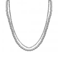 Stainless Steel Necklace With Small Sized Pearls