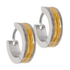Two-Tone Stainless Steel Huggie Earrings