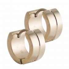 Stainless Steel Rose Gold PVD Huggie Earrings