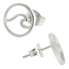 Stainless Steel Round Wave Earring