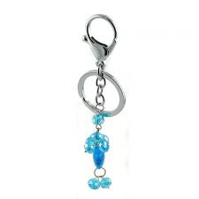 Stainless Steel Key Chain with Crystal Design