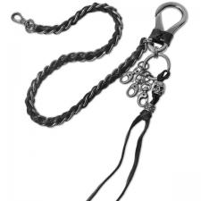 Long Key Chain with Skull and Leather