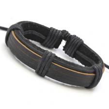Dark Brown Leather Bracelet with adjustable strap