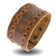Medieval Archer Leather Bracelet in Brown Color