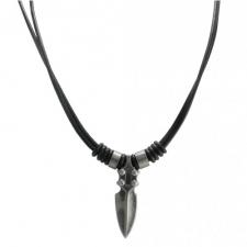 Leather Necklace with Arrow head Pendant