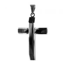 Stainless Steel Cross Pendant with Black PVD