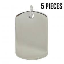 5 Pack Stainless Steel Engravable Dog Tags