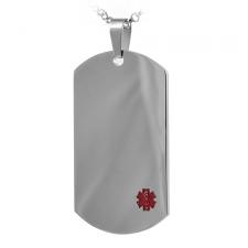 Stainless Steel Dog Tag Pendant with Medical Symbol