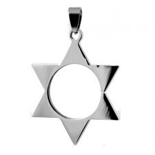 Star of David with Circle cut in the Middle (Chain not included)