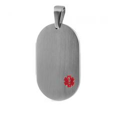 Stainless Steel Dog Tag Pendant with Medical Alert Symbol