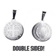 Stainless Steel Double-Sided Saint Benedict Pendant